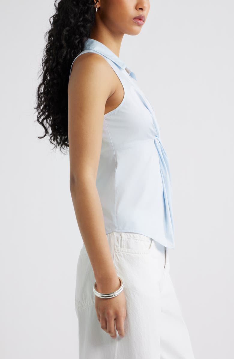 Open Edit Twist Front Poplin Top, Alternate, color, Blue Breeze