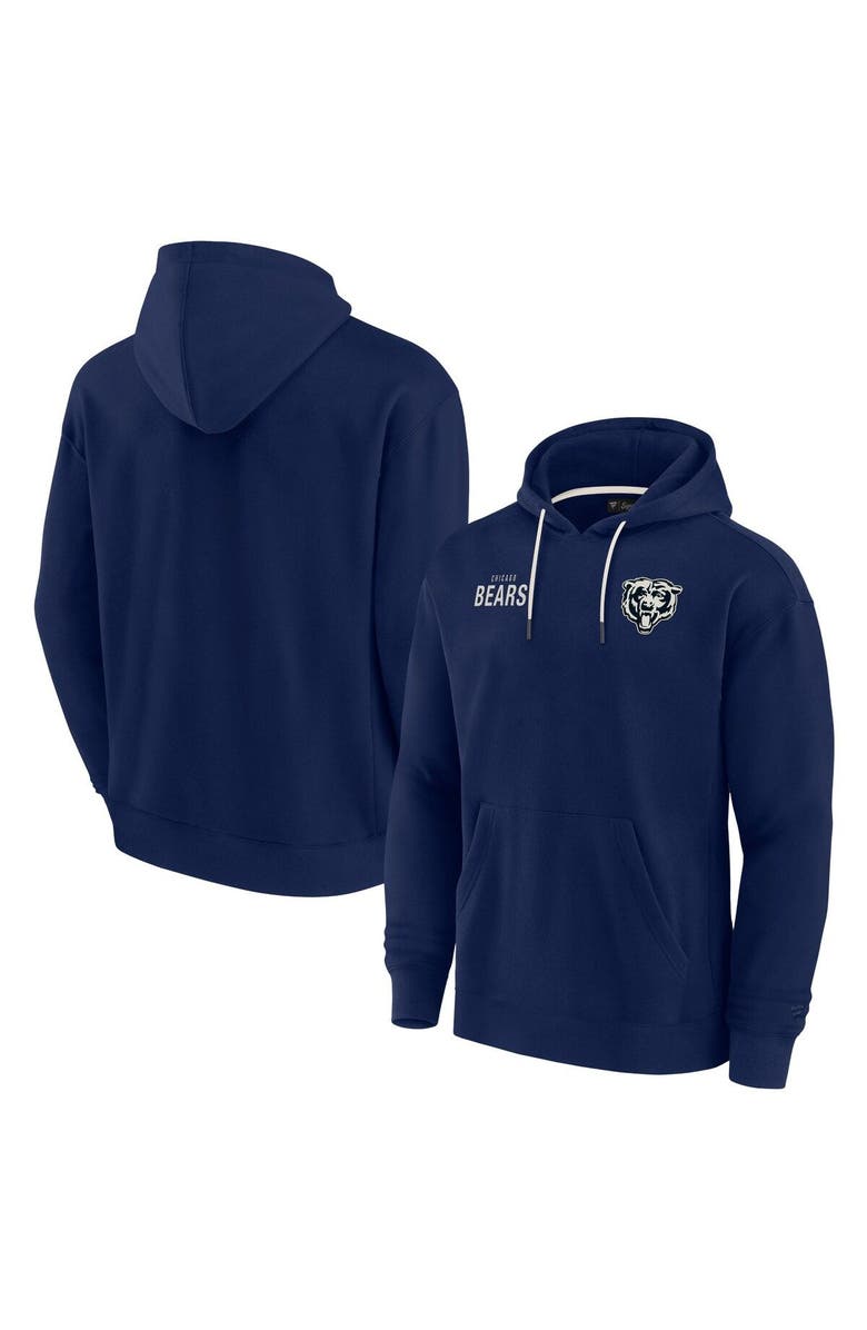 Fanatics Signature Unisex Fanatics Signature Navy Chicago Bears Elements Super Soft Fleece Pullover Hoodie, Main, color, 