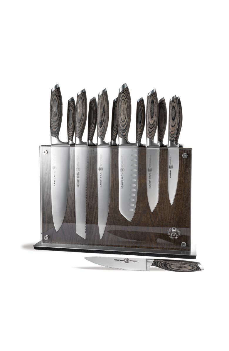 Schmidt Brothers Cutlery Bonded Ash 15-Piece Knife Block Set, Main, color, Grey