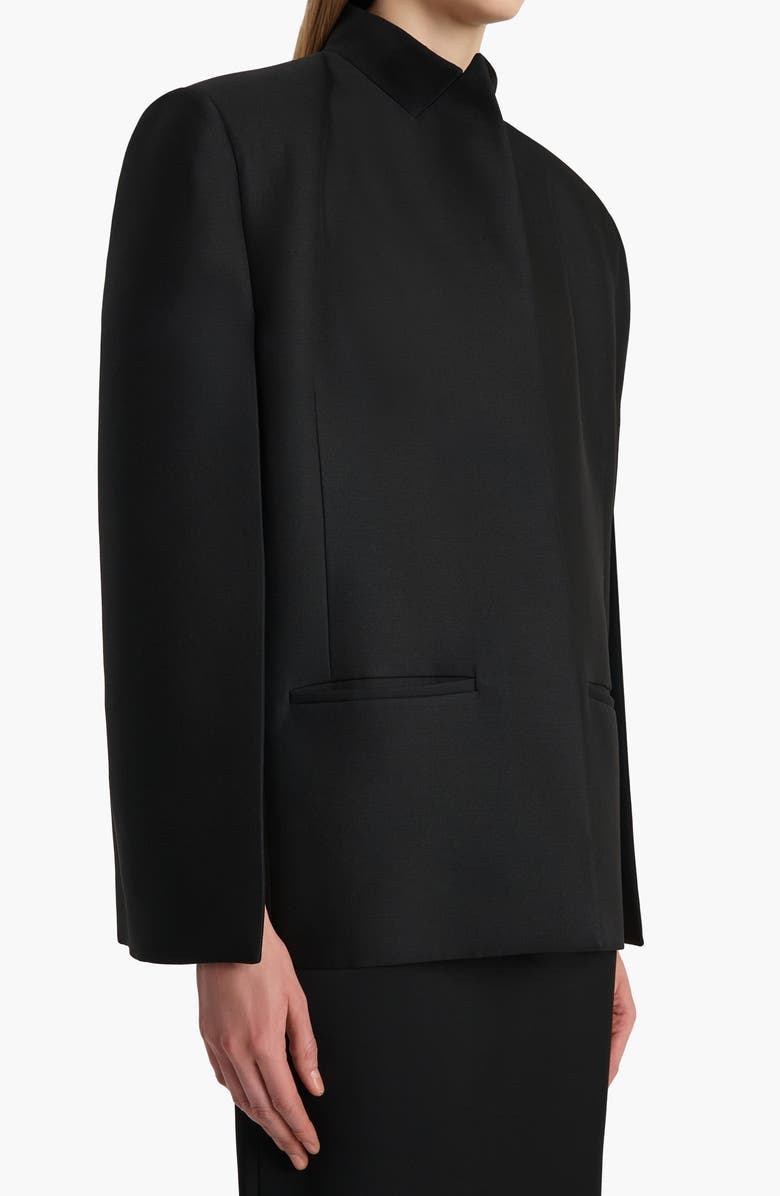 Khaite Dolso Wool & Silk Jacket, Alternate, color, Black