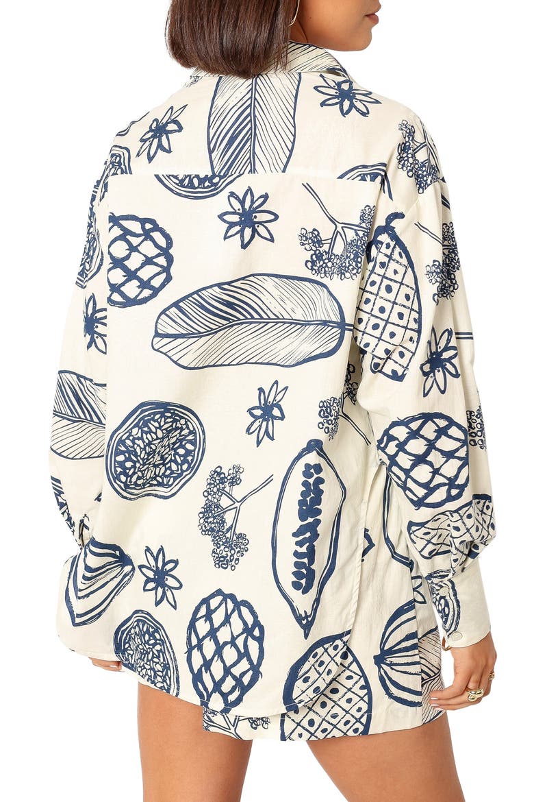 Bonnie Cotton & Linen Button-Up Shirt & Shorts Set, Alternate, color, NAVY