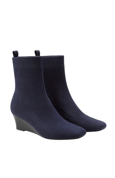 Margot Wedge Bootie Square-Toe Water-Repellent Boots