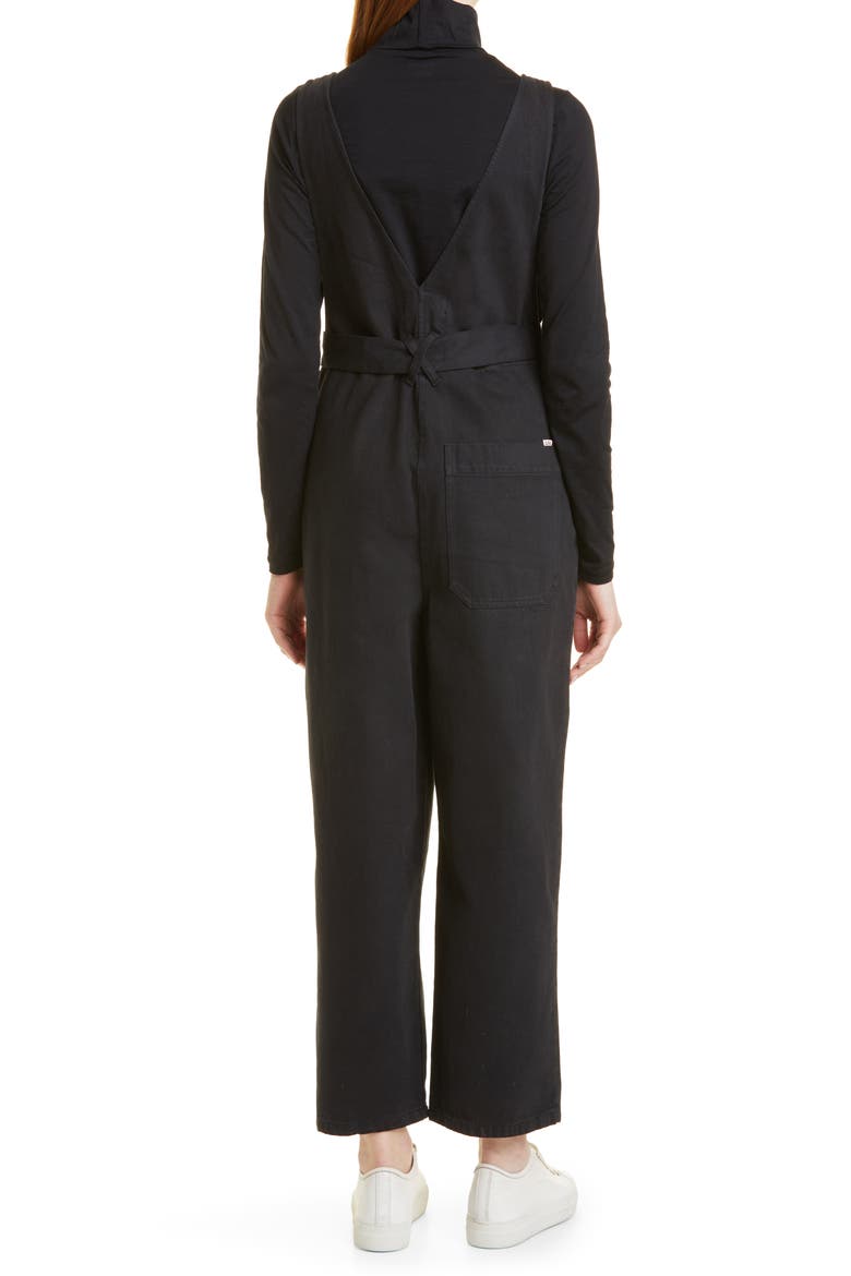 Ollie Denim Overalls, Alternate, color, BLACK