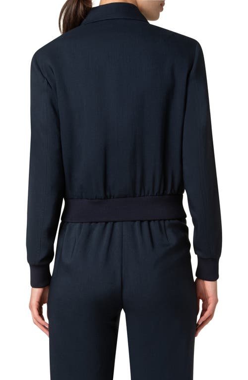 AKRIS PUNTO AKRIS PUNTO COOL WOOL STRETCH TWILL BOMBER JACKET