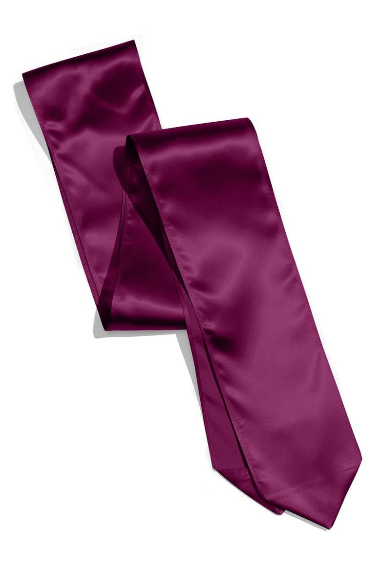 Satin Sash, Main, color, BURGUNDY