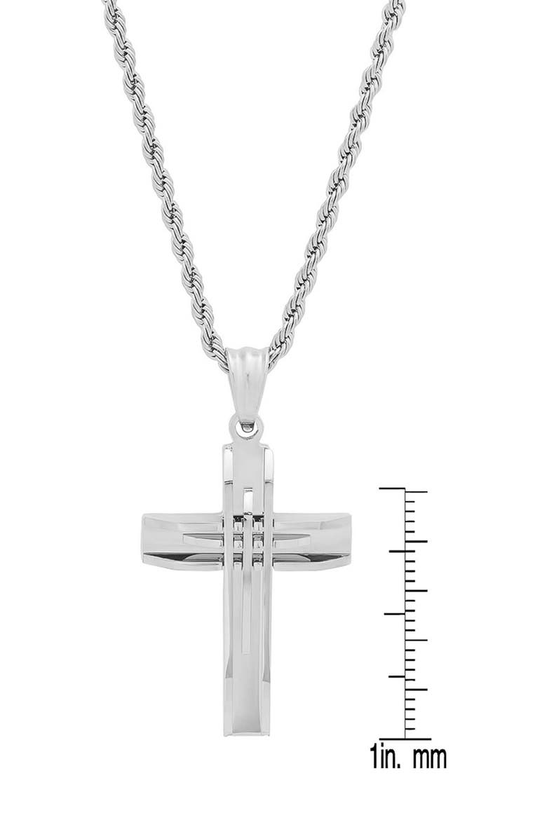 Cross Pendant Necklace, Alternate, color, SILVER