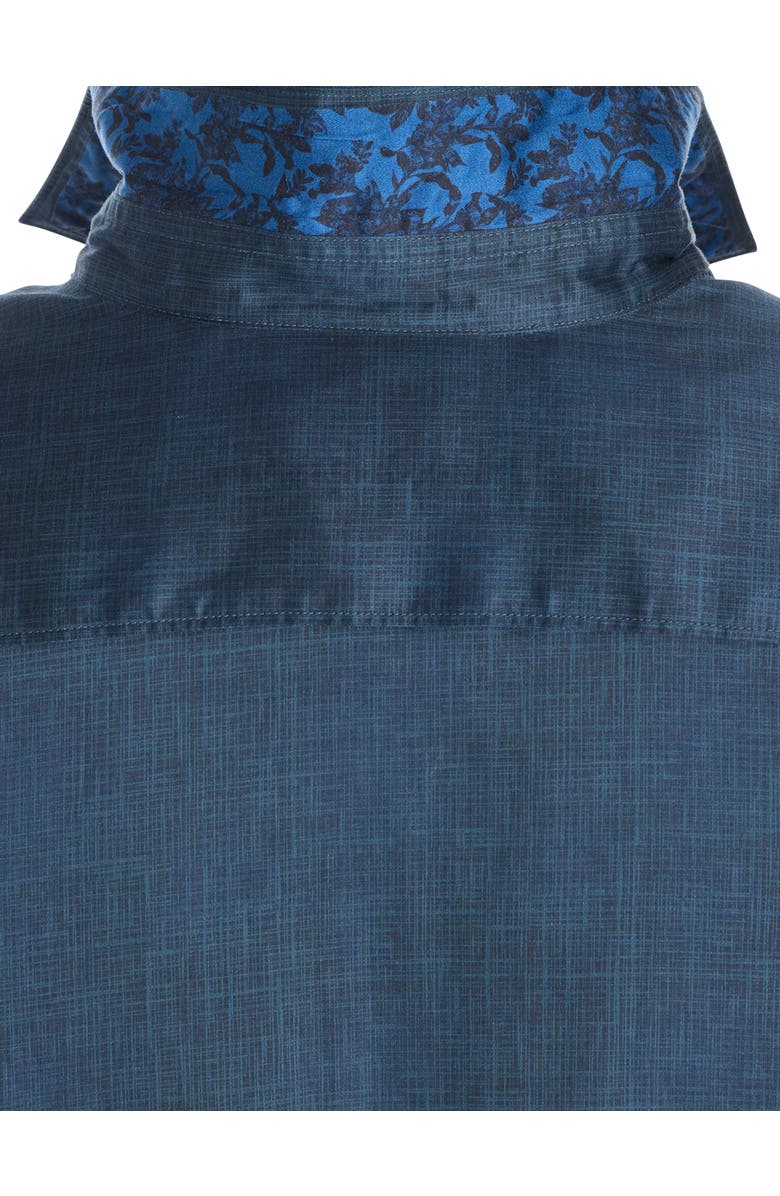 Robert Graham DXL Big & Tall Crosshatch Sport Shirt, Alternate, color, Teal