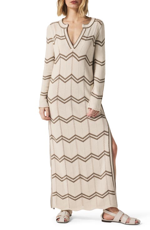 x @cellajaneblog Chevron Long Sleeve Caftan