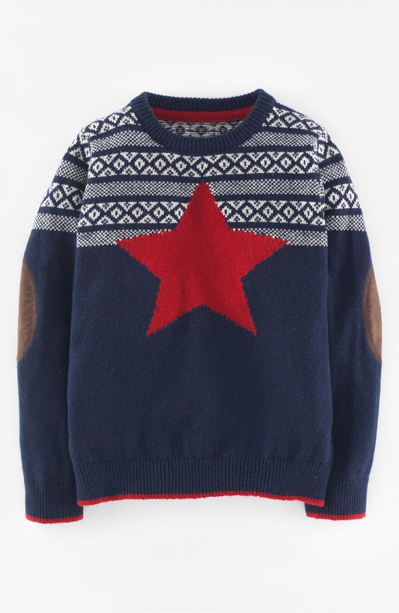 Mini Boden 'Festive Fair Isle' Sweater, Main, color, 