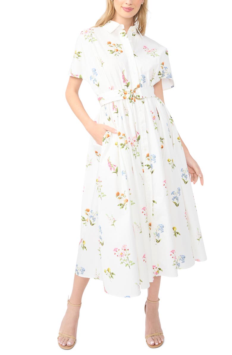 Ted Baker Riley Drop Shoulder Cotton Shirtdress, Main, color, Vanilla Ice