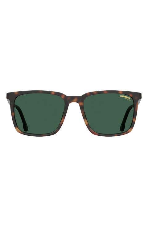 55mm Polarized Rectangle Sunglasses