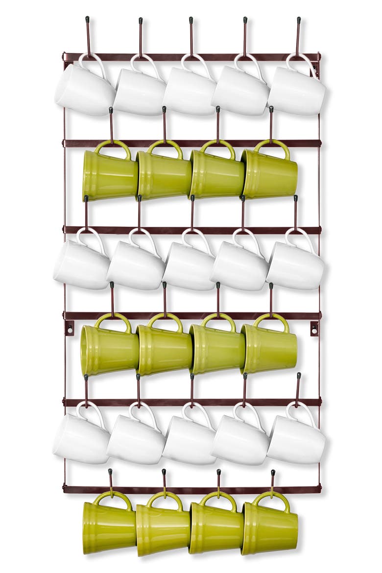 Large 6-Tier Metal Mug Rack, Alternate, color, BROWN