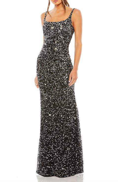 Women's Sequined Low Back Slip Gown