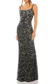 Mac Duggal Sequined Low Back Slip Gown