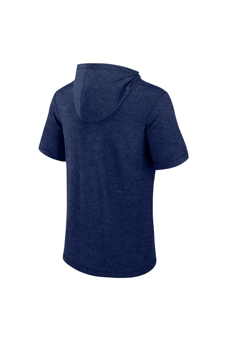Men's Fanatics Heather Navy Minnesota Twins Push Short Sleeve Pullover Hoodie, Alternate, color, Heather Navy