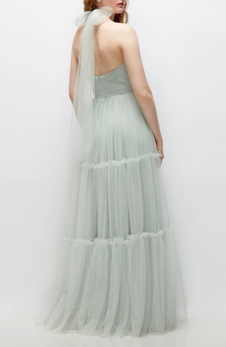 Dessy Collection Tiered Tulle Evening Dress, Alternate, color, Willow