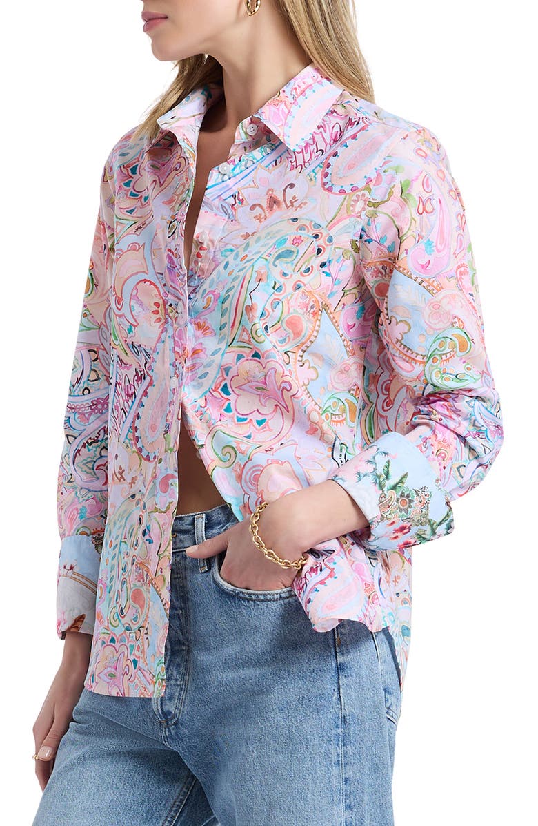 Robert Graham Priscilla Long Sleeve Woven Shirt, Alternate, color, Pink Multi
