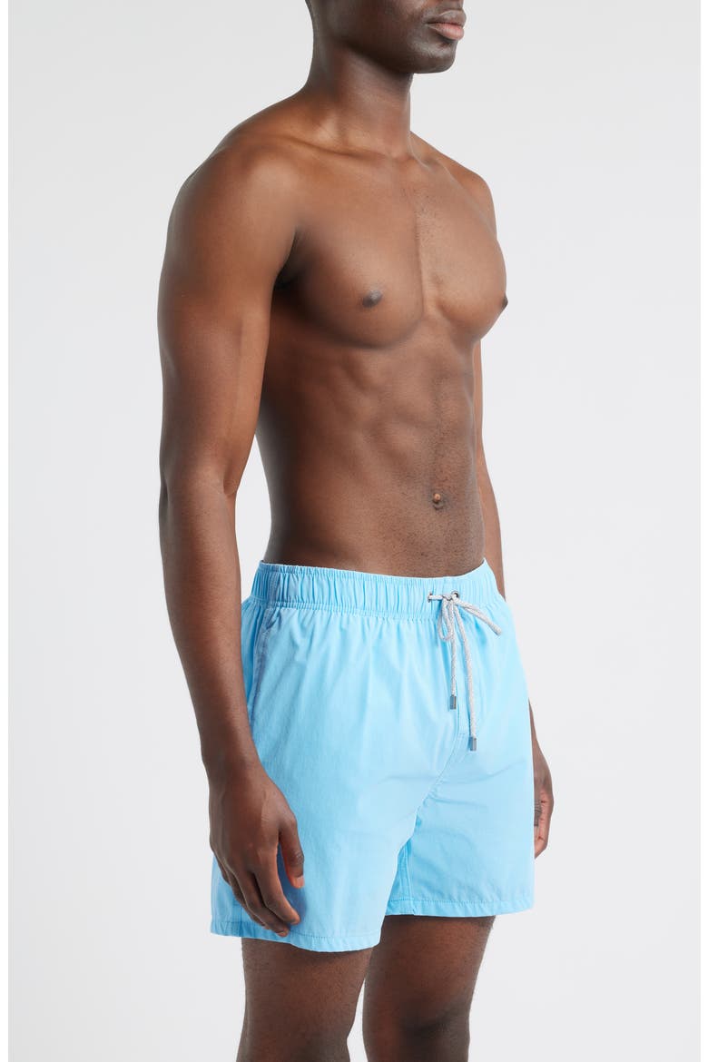 Vintage Wash Water Repellent Stretch Volley Swim Trunks, Alternate, color, BLUE