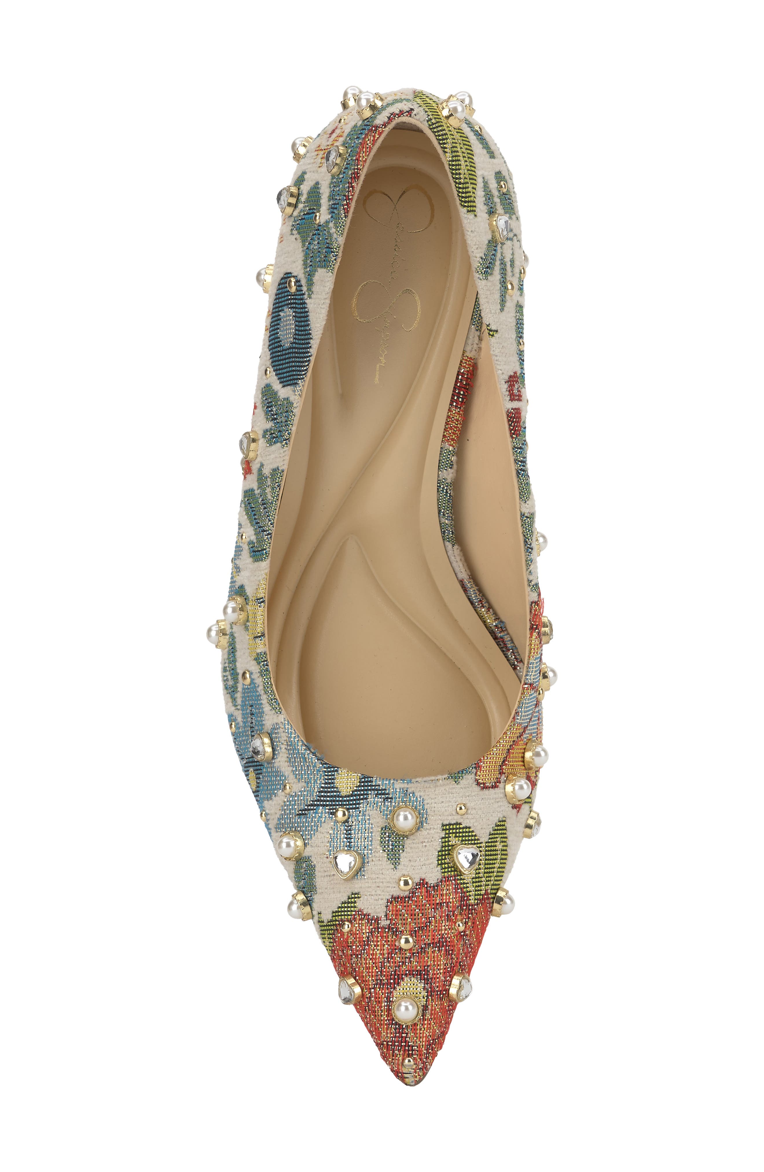 Welica Embellished Jacquard Pump, Alternate, color, NATURAL 01