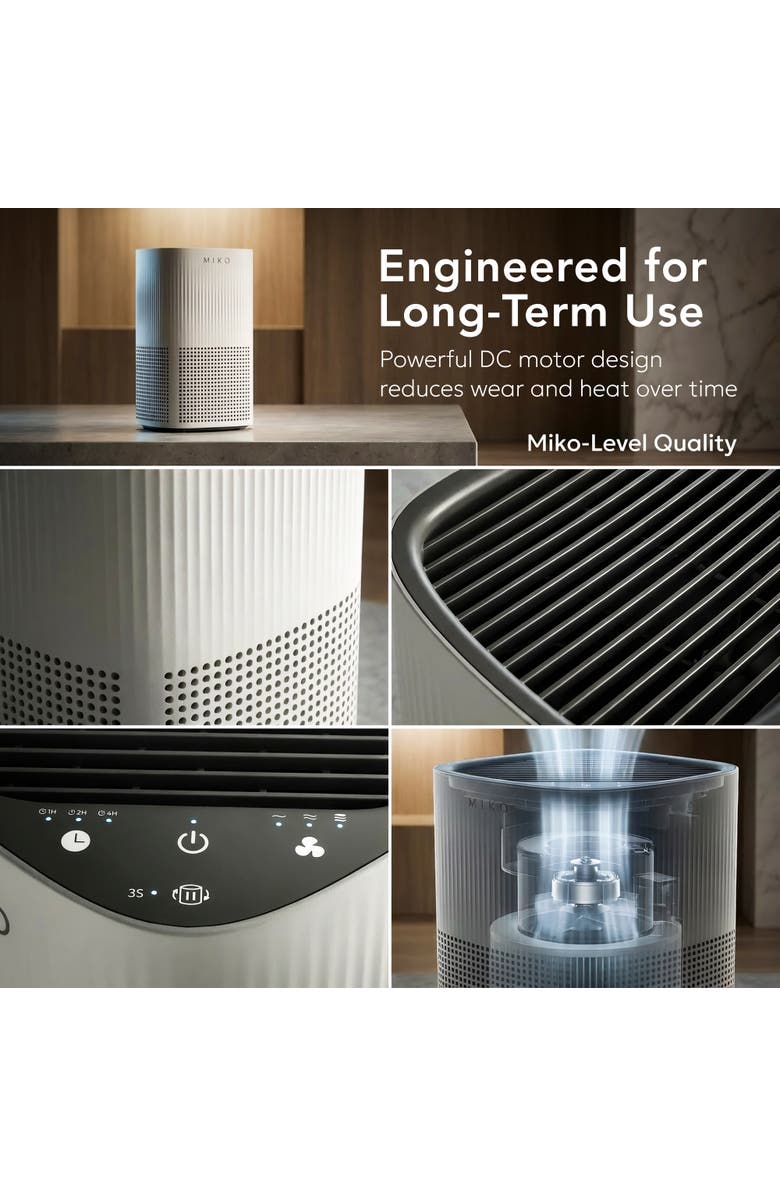 MIKO A-200 Air Purifier with HEPA Filtration and Aromatherapy 600 Sq Ft, Alternate, color, White