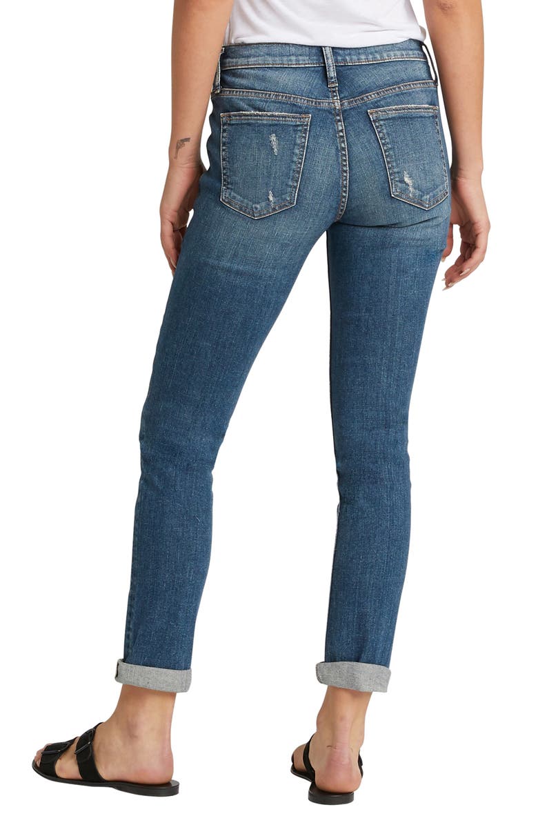 Silver Jeans Co. Beau Distressed Cuff Girlfriend Fit Jeans, Alternate, color, 