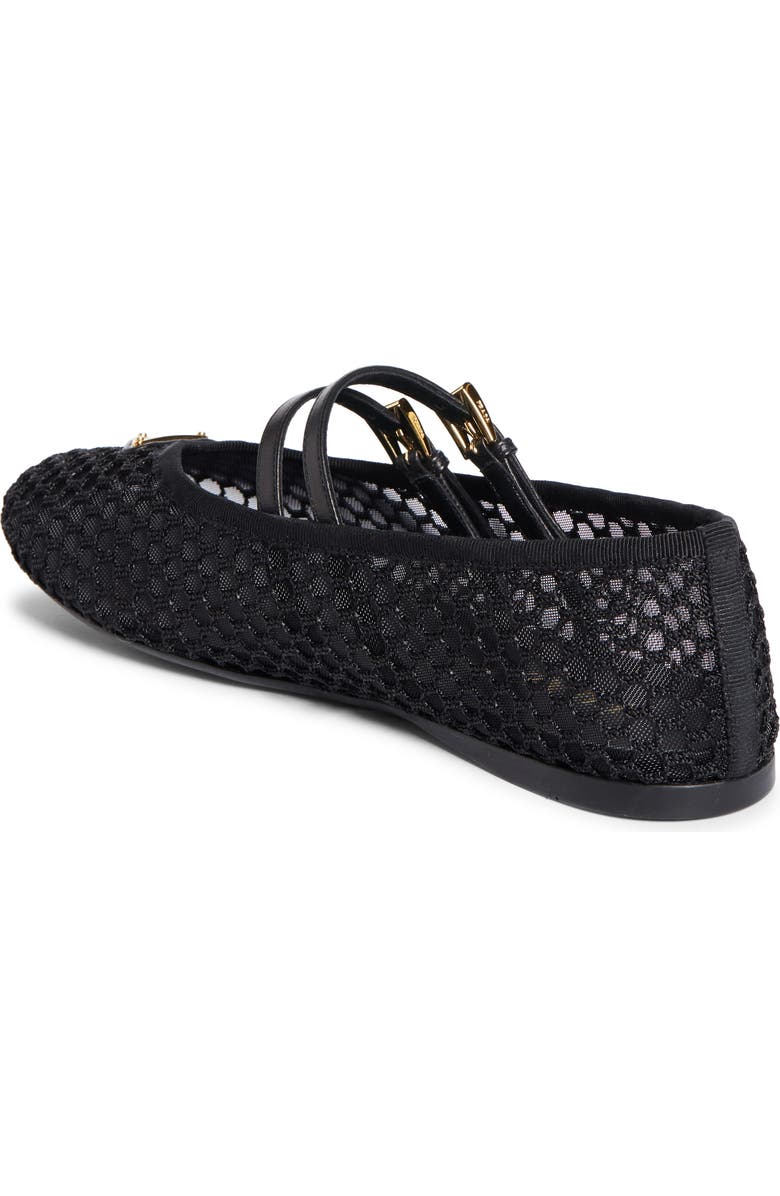 Prada Ballerine Mesh Mary Jane Flat, Alternate, color, Nero