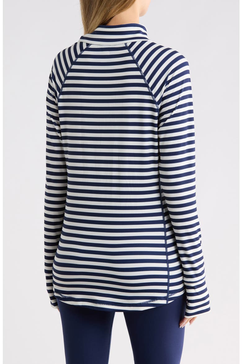 Quarter Zip Long Sleeved Performance Top, Alternate, color, DEEP SEA NAVY EVEN STRIPE