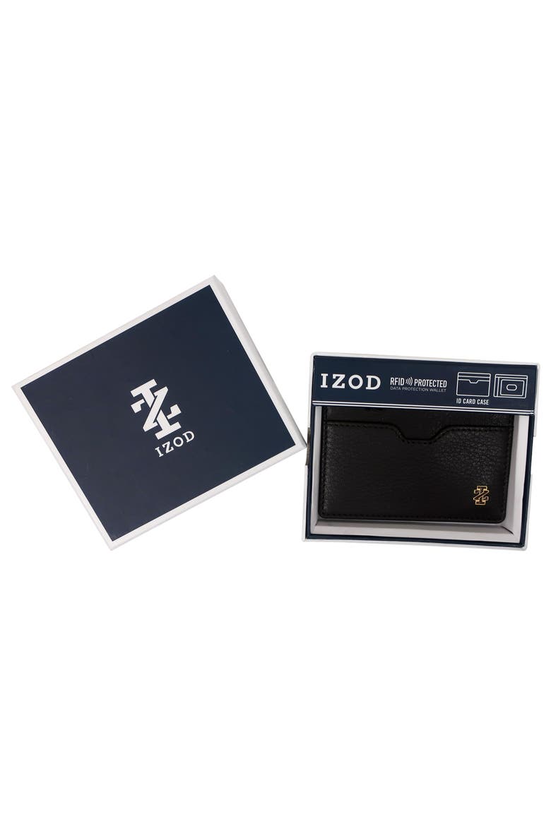 Genuine Leather ID Wallet with Epoxy Logo, Alternate, color, Brown