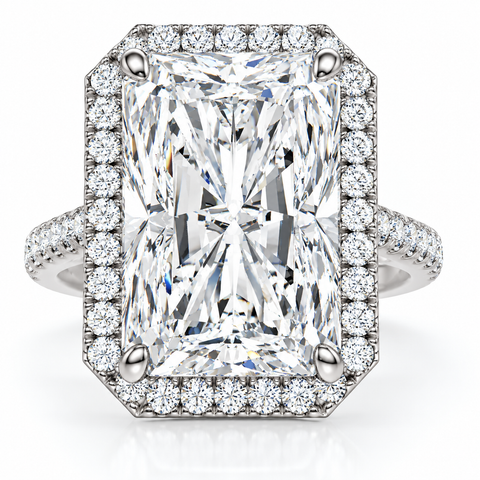 Certified 6 1/2ct Radiant Cut Diamond Halo Engagement Ring 14k Gold Or Platinum