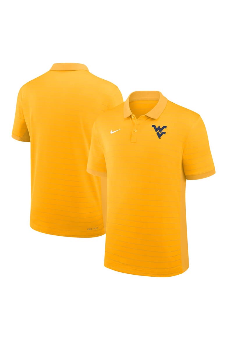 Men's Nike Gold West Virginia Mountaineers 2025 Early Season Coaches Sideline Victory Stripe Performance Polo, Alternate, color, Gold
