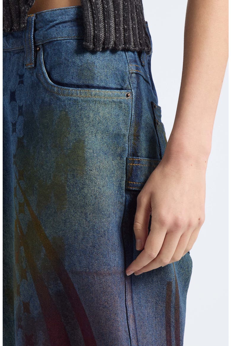 Rainbow Baggy Wide Leg Jeans, Alternate, color, NAVY RAINBOW