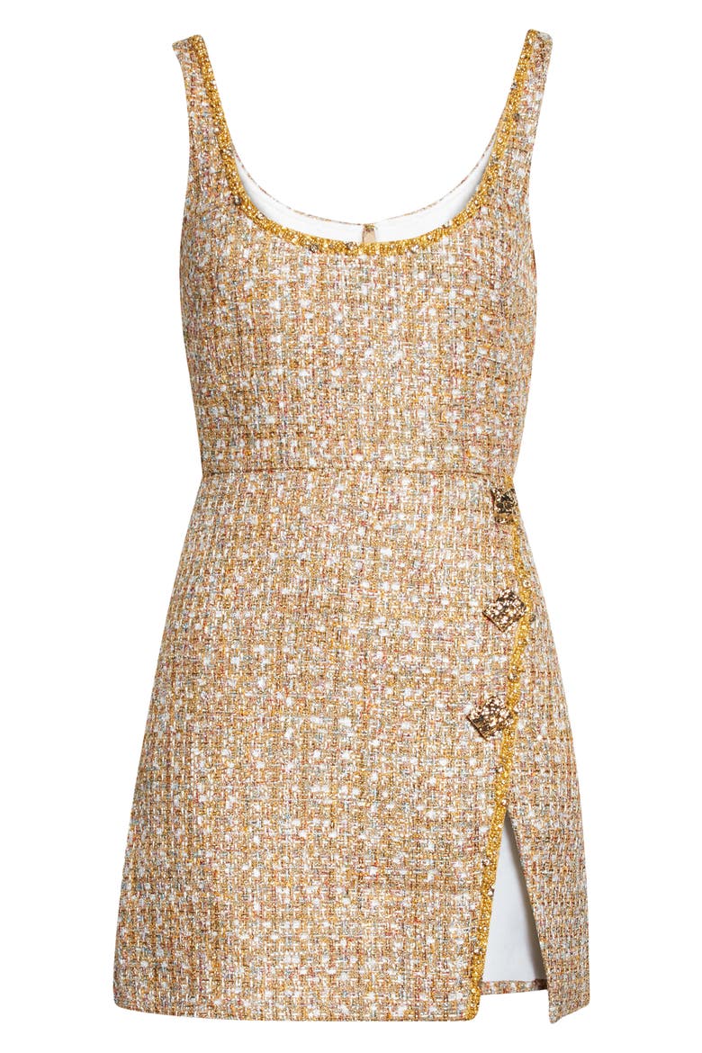 Tinsel Bouclé Minidress, Alternate, color, GOLD