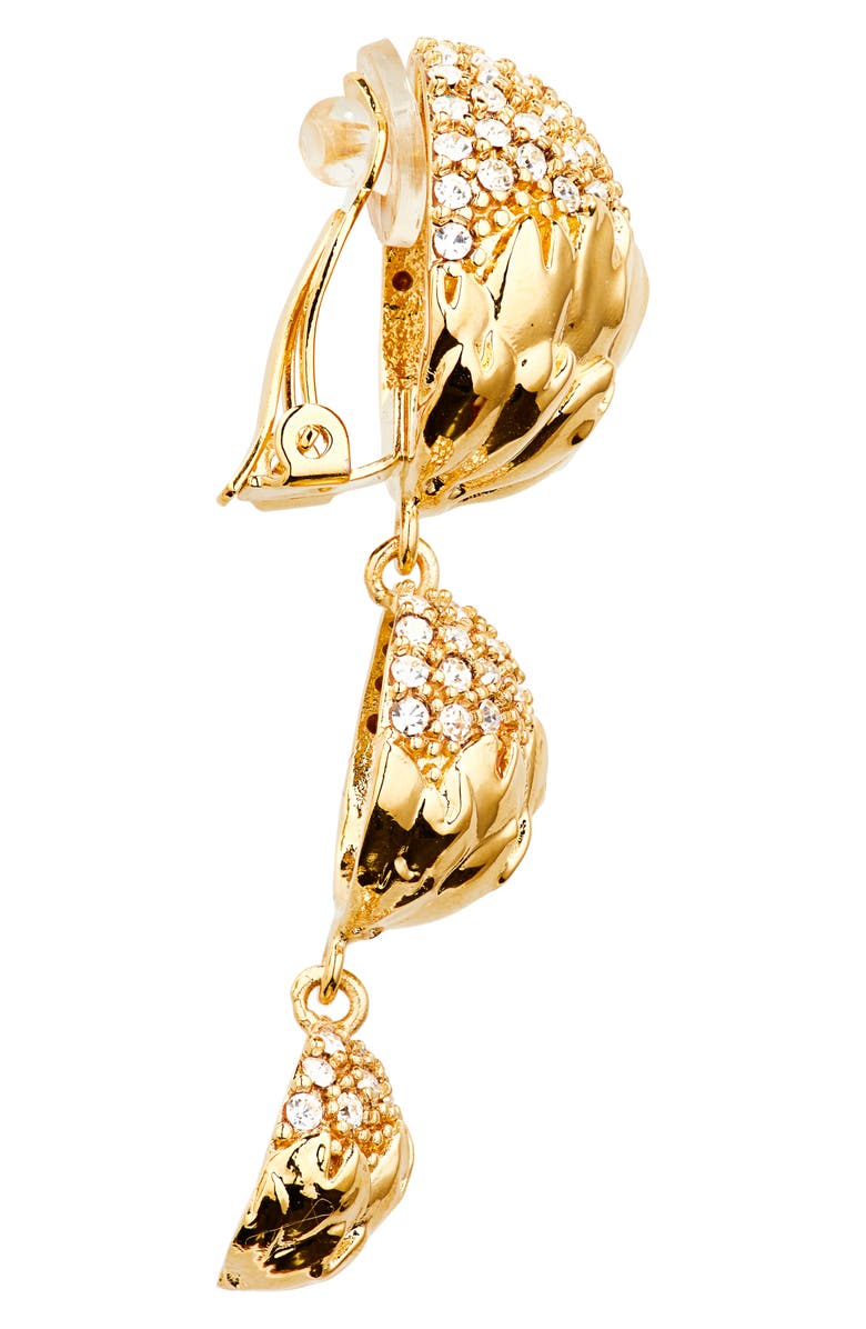 Oscar de la Renta Artichoke Pavè Drop Earrings, Alternate, color, Crystal