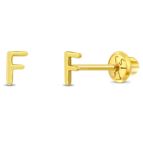14k Itsy Bitsy Initial Letter Earrings