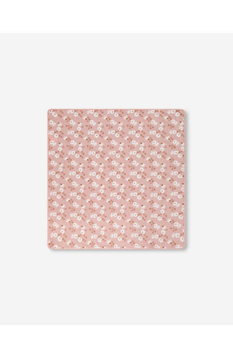 Deux par Deux Baby Girl's Printed Muslin Blanket Pink And White Flowers, Alternate, color, Pink And White Flowers