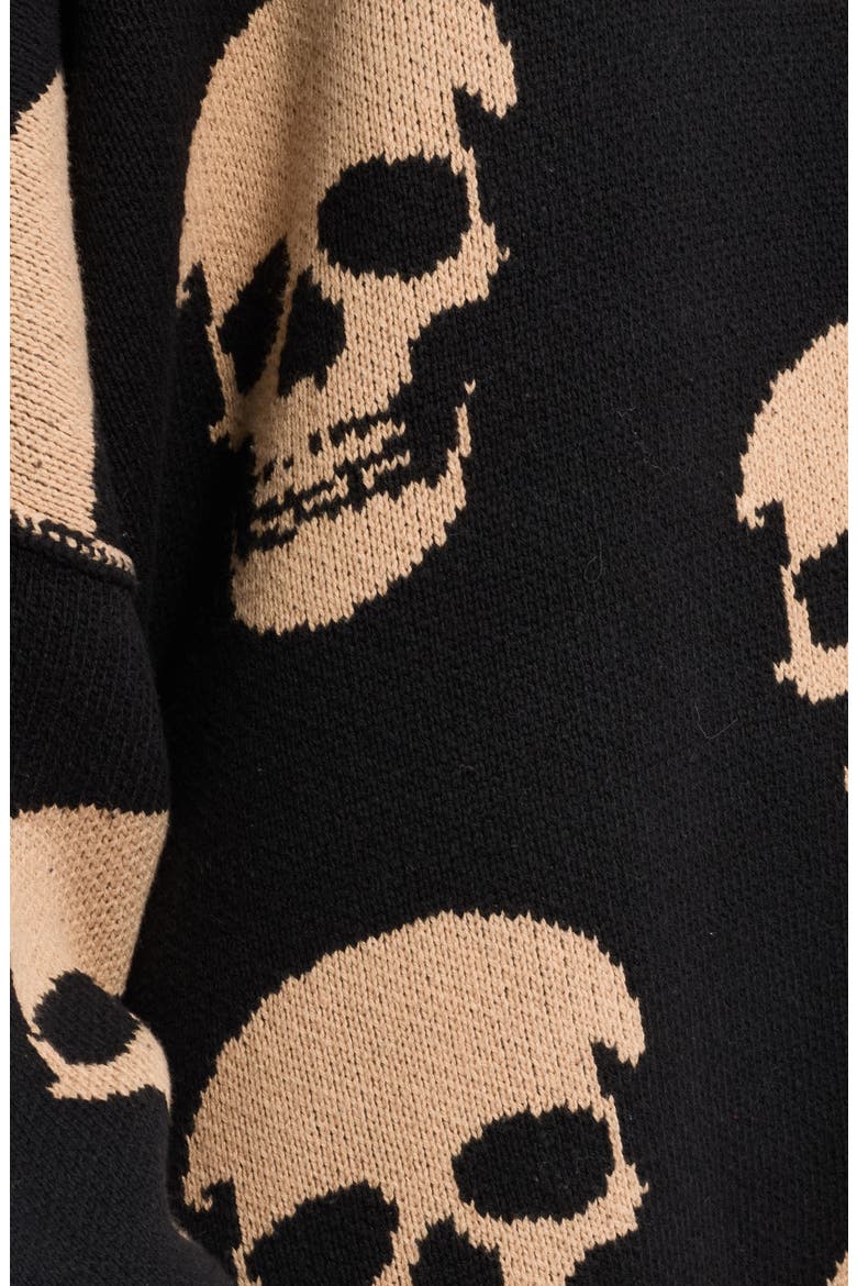 Bad to the Bone Oversized Sweater, Alternate, color, BLACK SKULLS