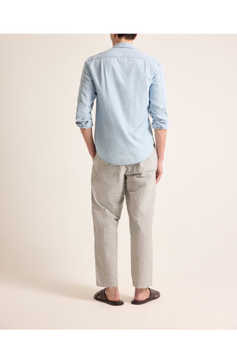Orlebar Brown Giles Chambray Tailored Fit Chambray Shirt, Alternate, color, Wave Blue