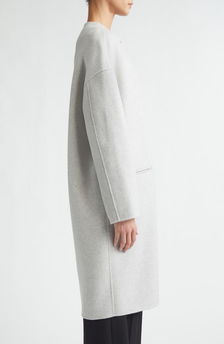 LOULOU DE SAISON Kerry Oval Shaped Wool & Cashmere Coat, Alternate, color, Light Grey Melange