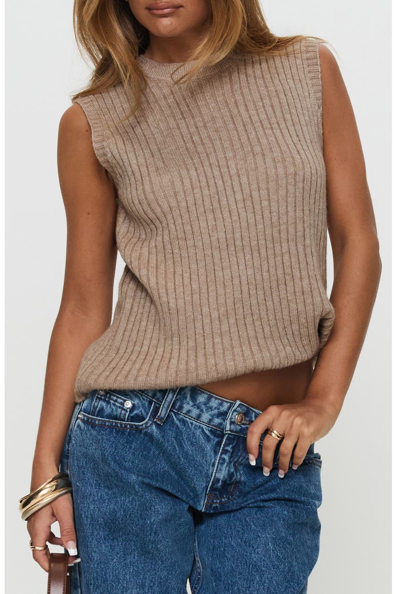 Jessabell Crewneck Sweater Tank, Main, color, MOCHA