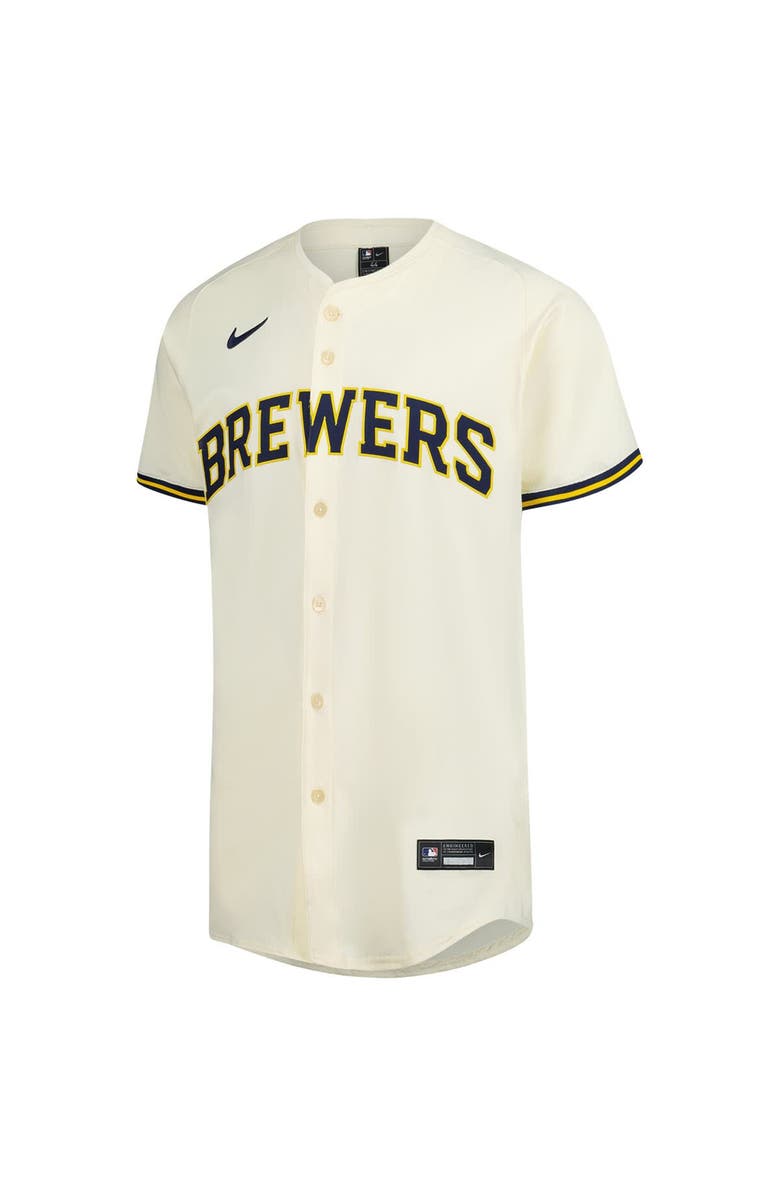 Nike Men's Nike Cream Milwaukee Brewers Home Elite Jersey, Alternate, color, Cream