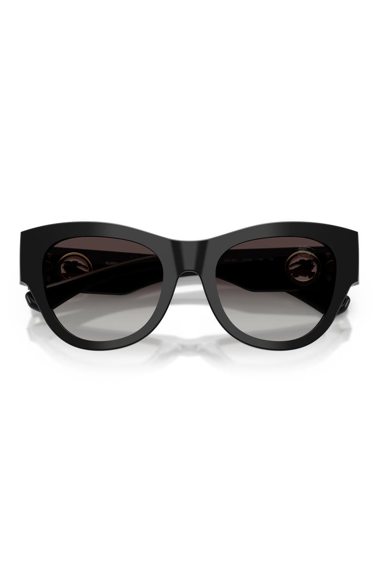 52mm Round Sunglasses, Alternate, color, BLACK / GREY GRADIENT