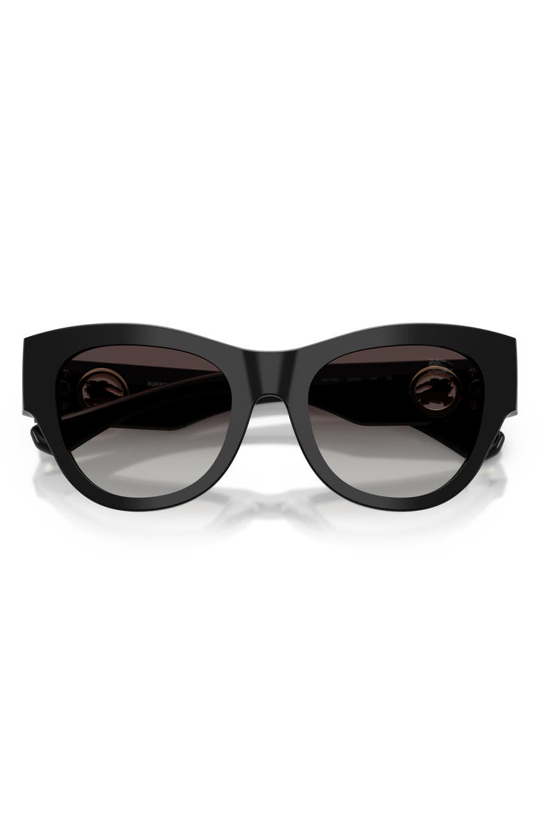 Burberry 52mm Round Sunglasses, Alternate, color, Black / Grey Gradient