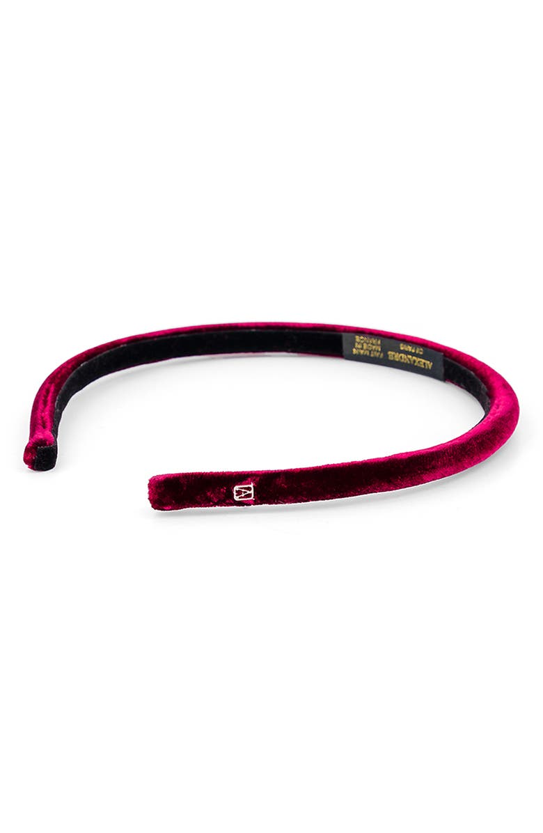Alexandre de Paris Velvet Headband, Main, color, Burgundy