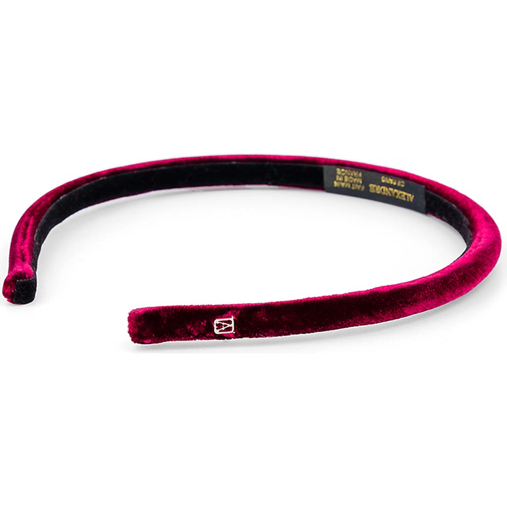Alexandre De Paris Velvet Headband In Burgundy