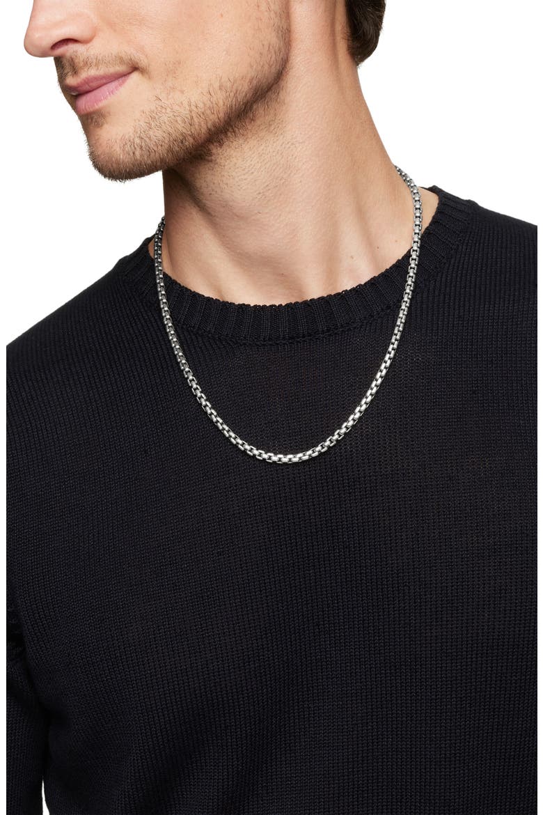 Men's Box Chain Necklace in Sterling Silver, 4.8mm, Alternate, color, SILVER