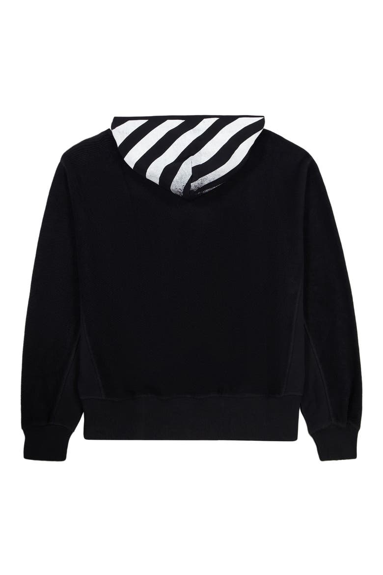 Diagonal Stripe Hoodie, Alternate, color, BLACK