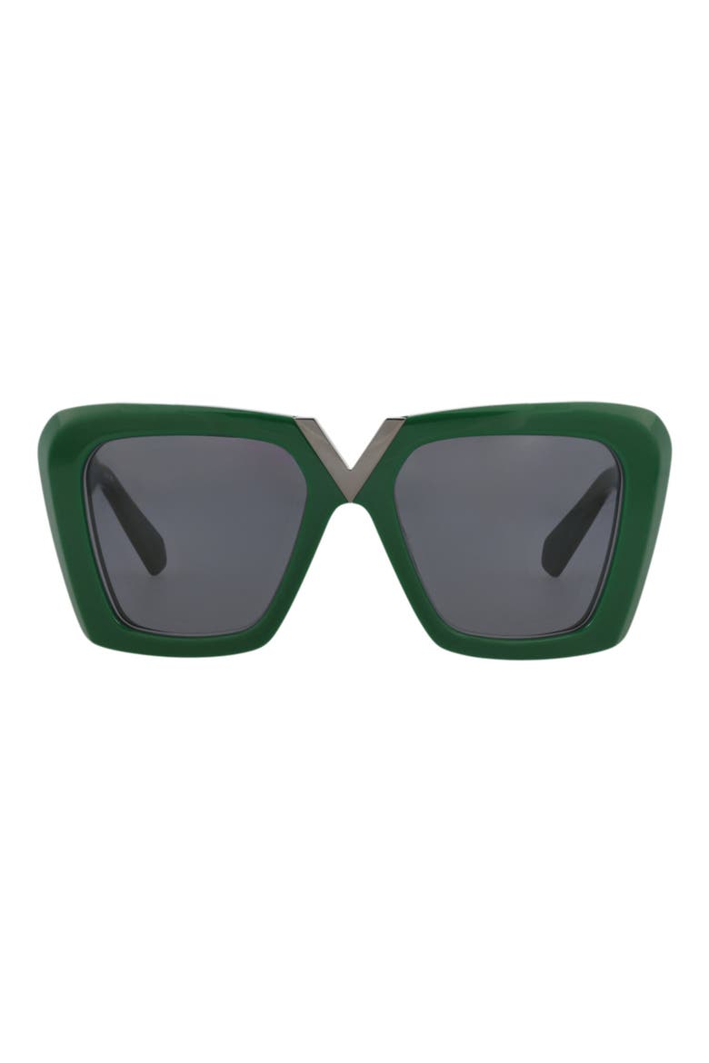 53mm Novelty Sqaure Sunglasses, Main, color, GREEN GREEN GREY