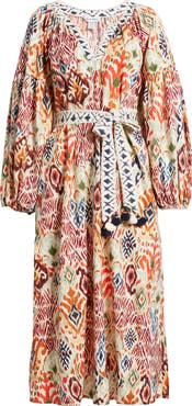 Tommy Bahama Vista Cove Print Long Sleeve Midi Dress
