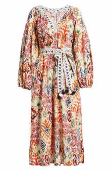 Tommy Bahama Vista Cove Print Long Sleeve Midi Dress