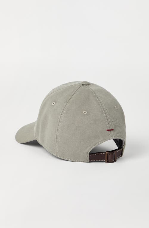 Brunello Cucinelli Embroidered Cotton Baseball Cap In Brown